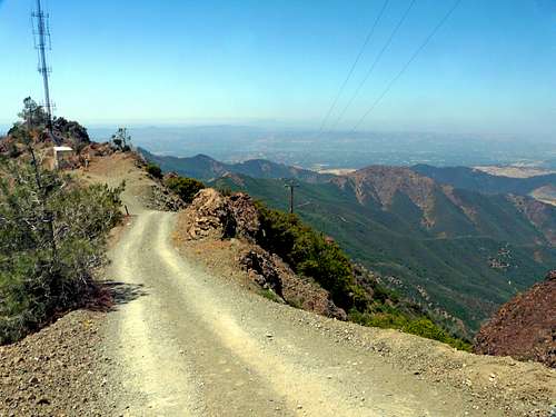 North Peak summit road, view west