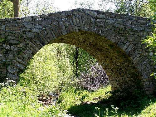 Small historic stone bridge