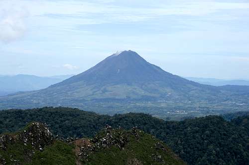 View of Gunung Sinabung from nearby Gunung Sibayak