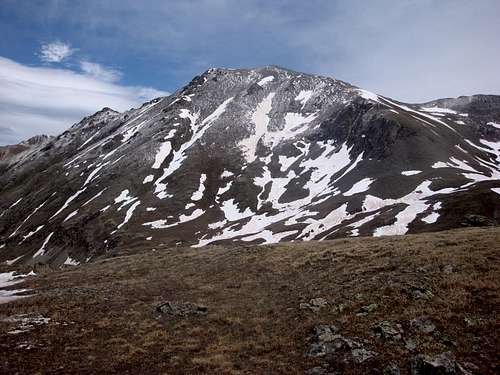 Handies Peak from saddle of Grouse Gulch