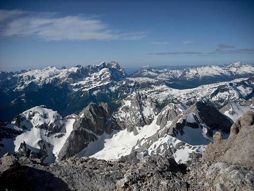 View from Marmolada summit towards south