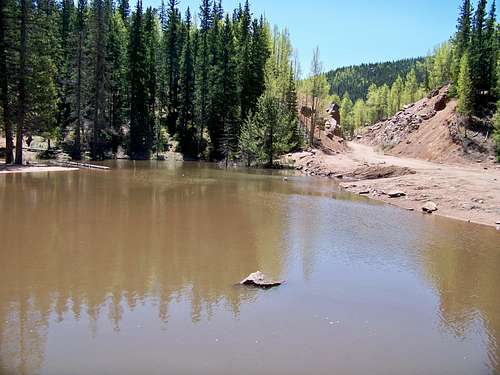 Seasonal Pond blocks access to Gould Creek Rd.