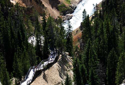 Yellowstone Grand Canyon - Walkway Down to View the River