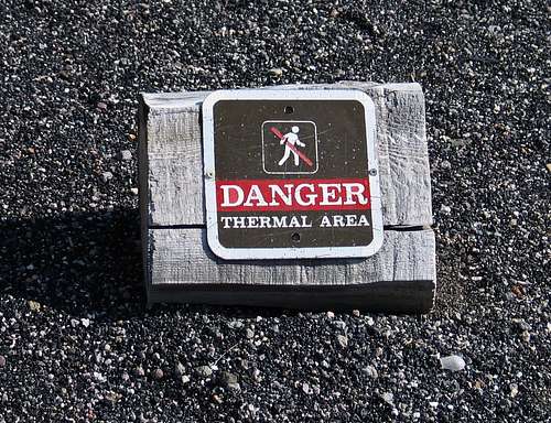 Yellowstone NP - Geyser Hill Warning Sign