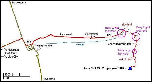 Mt. Malipunyo overview map