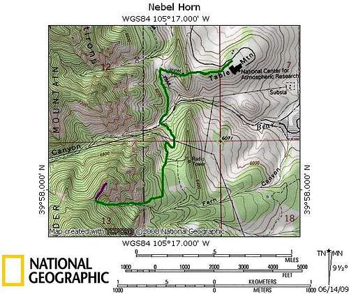 Northwest Face of Nebel Horn from NCAR Trailhead