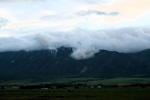 Mendon Peak in Clouds