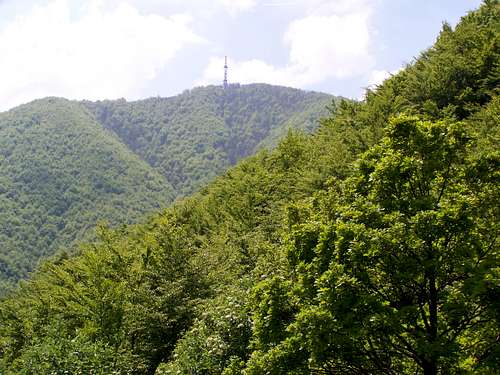 The peak of Ivanšcica as seen from the hillside of Konj