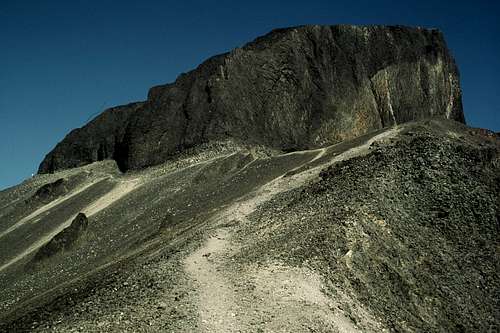 The Black Tusk from near Trail's End. See Climber under Correct Gully