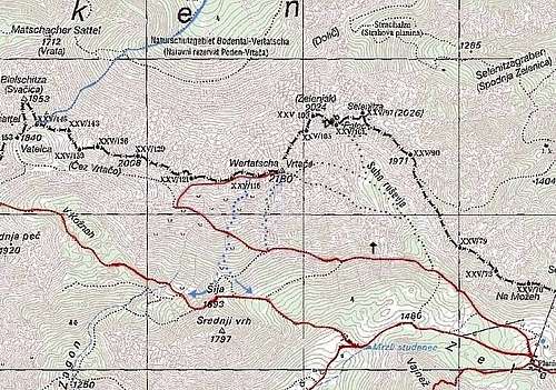 The map of Vrtaca/Wertatscha....