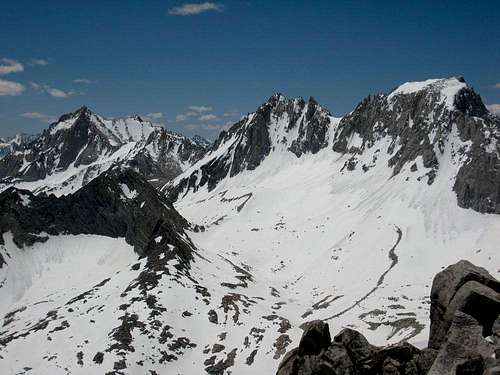 Bear Creek Spire, Mts. Dade & Abbot from Ruby Peak