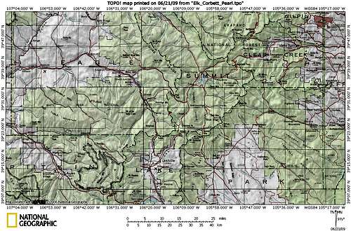 Elk Mountain Area Map