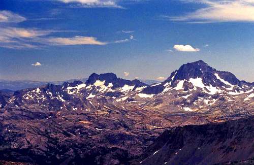 Minarets, Ritter and Banner from Mt. Wood
