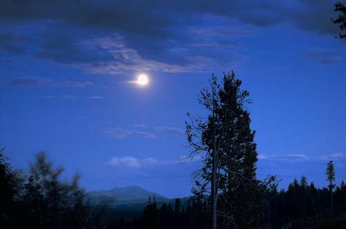 Moon over Boise Mountains