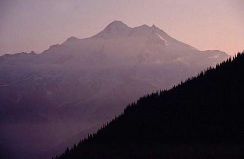 Glacier Peak silhouetted at...