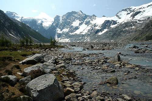 Nearing Lake of the Hanging Glacier