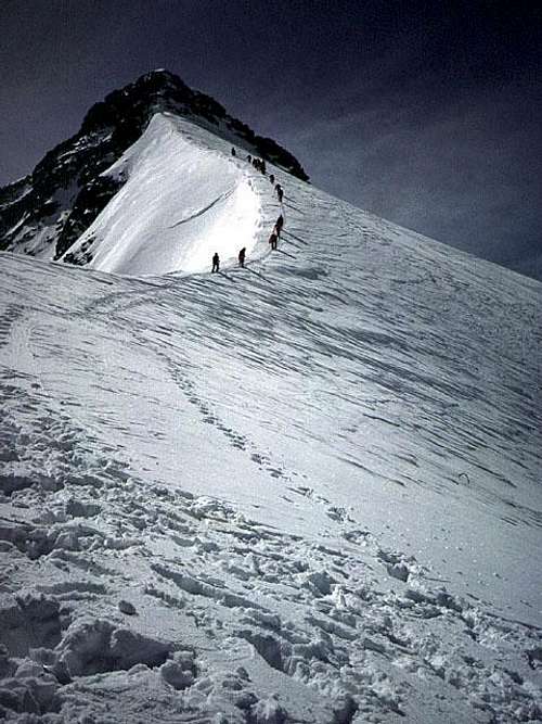 the ridge to the summit