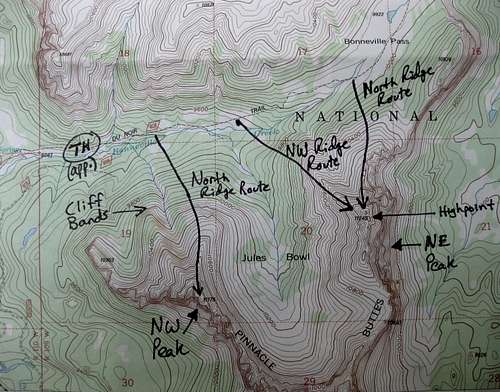 Route Topo-- Pinnacle Buttes