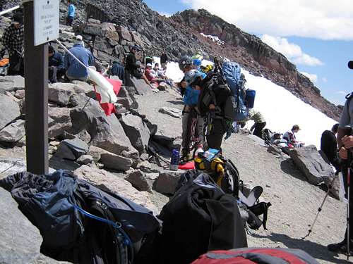 Another crazy scene at Camp Muir
