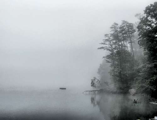 Lake Merriweather early morning fog, VA
