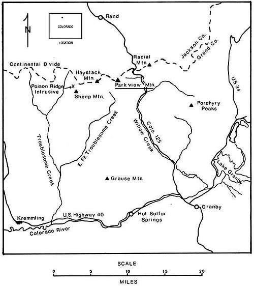 Location map,  Parkview Mountain
