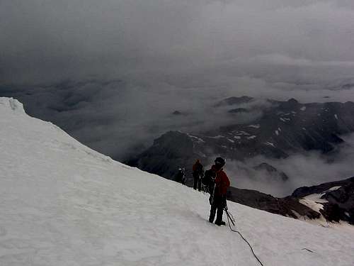 Blown out on Rainier: A Wall of Weather on the Emmons Glacier