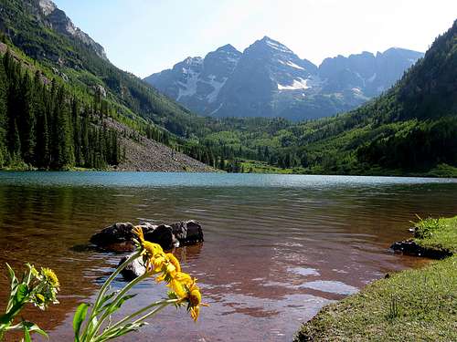 The Maroon Bells from Maroon Lake