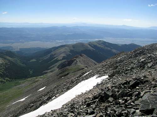 East from summit