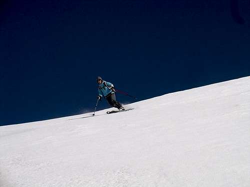 Skiing off of Mount Democrat