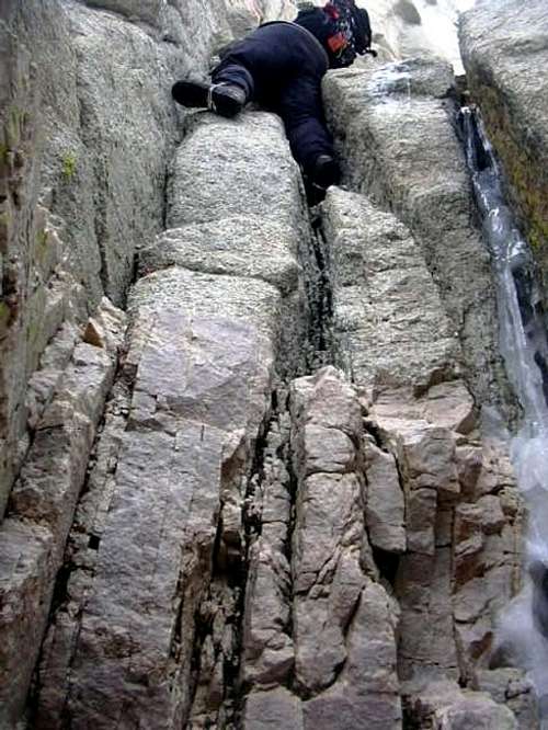Climbing the Waterfall Pitch (2)