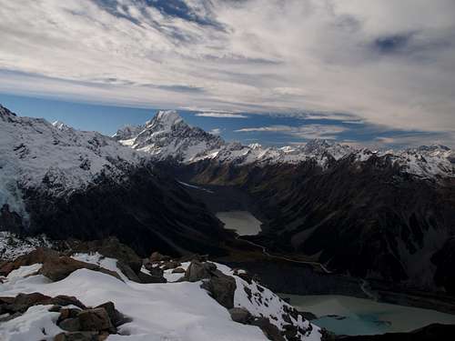 View from the summit toward Aoraki