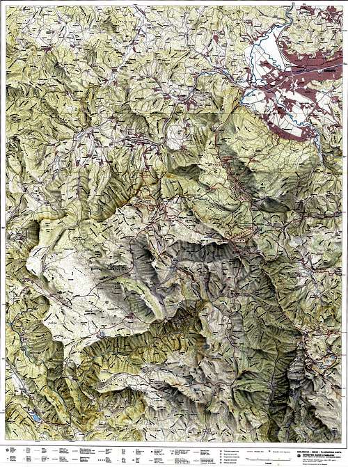 Bjelasnica hiking  map 1:50000 scale