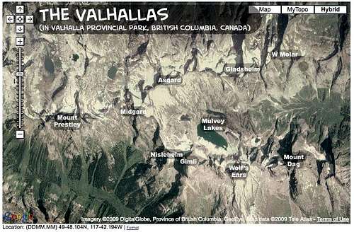 Peaks of the Valhalla Range, British Columbia