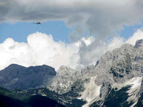 Plane above Julian Alps