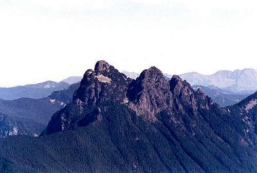 The main and south peaks of...