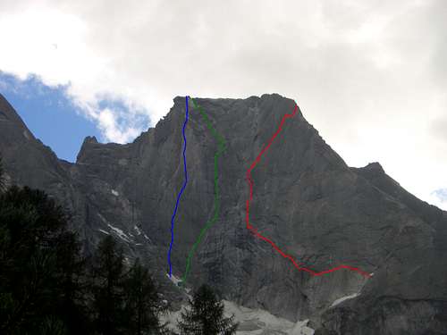 Pizzo Badile - North side routes
