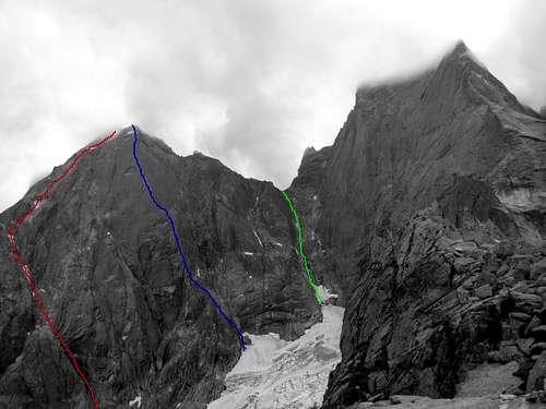 Pizzo Cengalo - North side routes