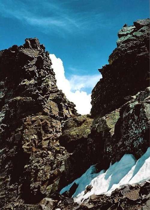 A notch in the ridge