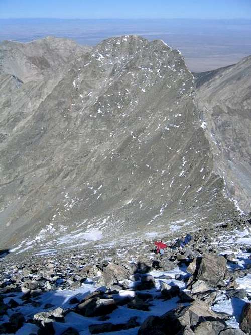 Climbers descending Blanca...