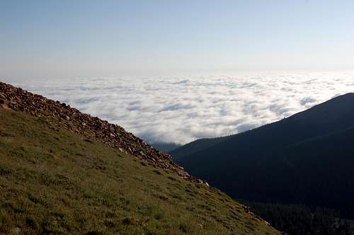 hiking above the clouds