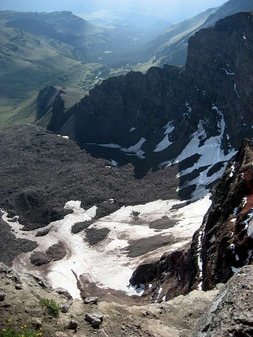 A glacier from above