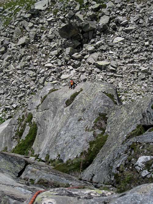 Climbing the NE-ridge