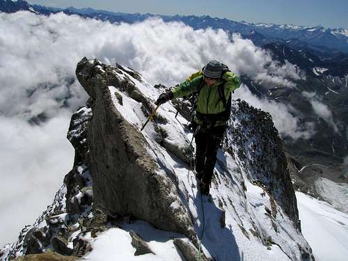 Mont Dolent summit ridge