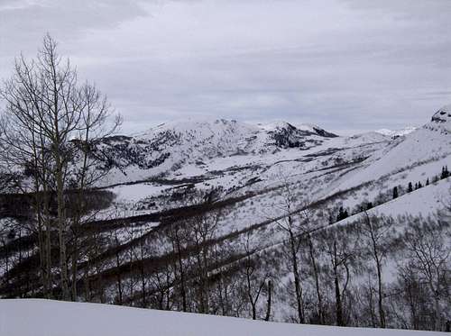 Looking northwest at Mahogany from the Baldy Saddle