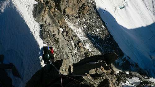 Rappelling to the Col Eccles