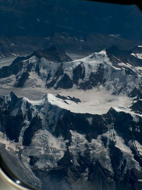 Strahlhorn, Eggishorn and Bettmerhorn, Dreieckhorn, Aletschhorn with Aletsch Glacier behind