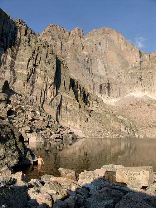 Chasm Lake 12000ft_near Long's Peak_my most elevated swimming