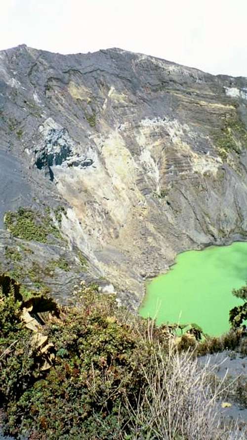 Irazu Crater. The lake is...