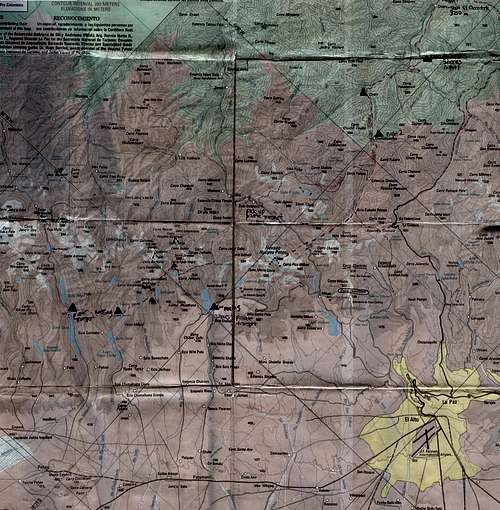 Cordillera Real Topographical Map, Bolivia