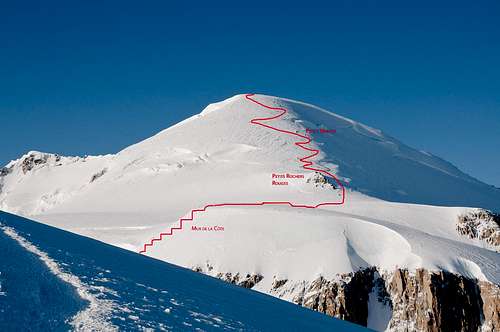 3 Monts traverse - topo from Col de Brenva